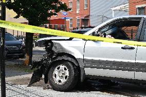 Vehicle Collision Following Police Pursuit In Brooklyn New York
