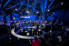 European elections a debate hosted by French owned TV channel BFMTV - Paris