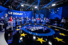 European elections a debate hosted by French owned TV channel BFMTV - Paris
