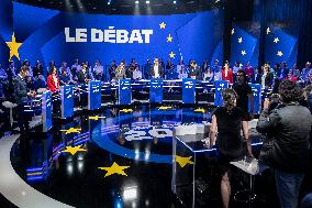 European elections a debate hosted by French owned TV channel BFMTV - Paris