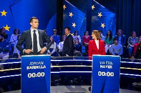 European elections a debate hosted by French owned TV channel BFMTV - Paris