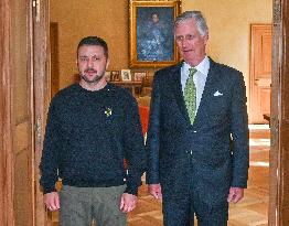 Zelensky Meets King Philippe - Brussels
