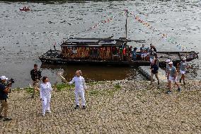 Olympic Flame Passes Through Maine Et Loire - France