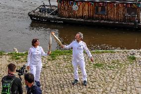 Olympic Flame Passes Through Maine Et Loire - France