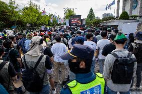 Rally Demands Re-legislation Of Broadcast Three Acts And National Assembly Investigation Into Media Domination In Seoul
