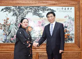 CHINA-BEIJING-WANG HUNING-INDONESIA-MAHARANI-MEETING (CN)