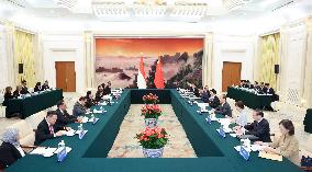 CHINA-BEIJING-WANG HUNING-INDONESIA-MAHARANI-MEETING (CN)