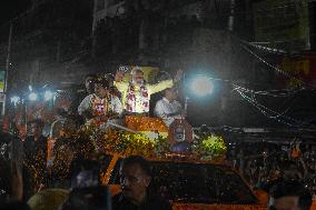 Narendra Modi's Election Campaign Roadshow In Kolkata.