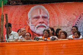 Narendra Modi's Election Campaign Roadshow In Kolkata.