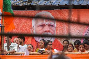 Narendra Modi's Election Campaign Roadshow In Kolkata.