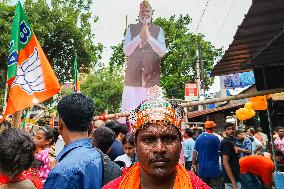 Narendra Modi's Election Campaign Roadshow In Kolkata.