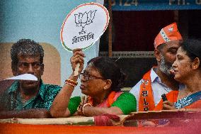 Narendra Modi's Election Campaign Roadshow In Kolkata.