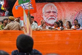 Narendra Modi's Election Campaign Roadshow In Kolkata.