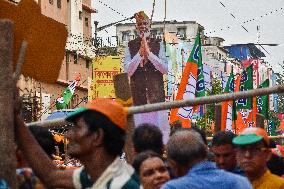 Narendra Modi's Election Campaign Roadshow In Kolkata.