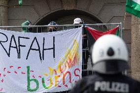Pro Palestinian Students Block The Entrance Of Bonn University In Bonn