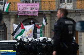 Pro Palestinian Students Block The Entrance Of Bonn University In Bonn