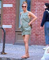 Helena Christensen Shows Off Her Legs - NYC