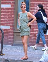 Helena Christensen Shows Off Her Legs - NYC