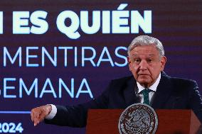 Andres Manuel Lopez Obrador Press Conference - Mexico City