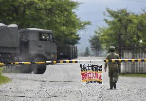 Hand grenade explosion at JSDF training site