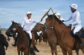 The Olympic Flame Makes A Stop On Omaha Beach - Normandy