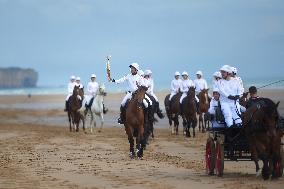 The Olympic Flame Makes A Stop On Omaha Beach - Normandy