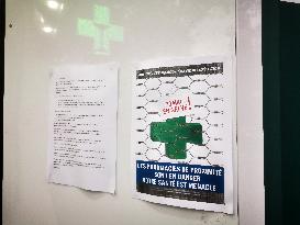 Pharmacists On Strike In France