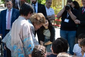 Queen Sofia Attends Presentation Of Two New Pandas At Zoo - Madrid