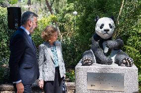 Queen Sofia Attends Presentation Of Two New Pandas At Zoo - Madrid