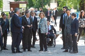 Queen Sofia Attends Presentation Of Two New Pandas At Zoo - Madrid