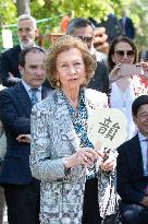 Queen Sofia Attends Presentation Of Two New Pandas At Zoo - Madrid