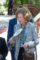 Queen Sofia Attends Presentation Of Two New Pandas At Zoo - Madrid