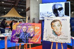 launch of the Charles Aznavour 100th anniversary stamp in Paris FA