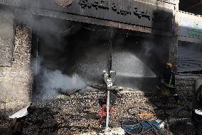 Market Engulfed In Flames After Israeli Raid - Ramallah