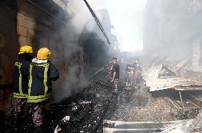 Market Engulfed In Flames After Israeli Raid - Ramallah