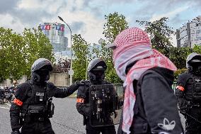 Pro-Palestinian Demonstration In Front Of TF1 TV Station In Paris