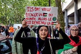 Pro-Palestinian Demonstration In Front Of TF1 TV Station In Paris