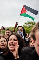 Pro-Palestinian Demonstration In Front Of TF1 TV Station In Paris