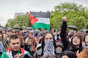 Pro-Palestinian Demonstration In Front Of TF1 TV Station In Paris