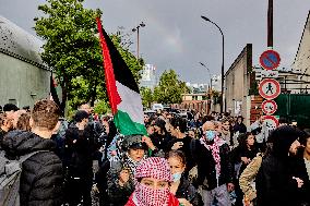 Pro-Palestinian Demonstration In Front Of TF1 TV Station In Paris