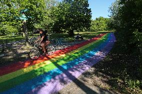 World Longest Rainbow Road In Toronto, Canada