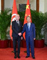 CHINA-BEIJING-ZHAO LEJI-TUNISIA-PRESIDENT-MEETING (CN)