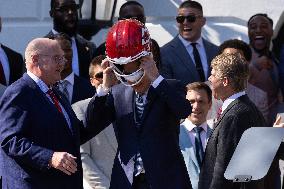 US President Joe Biden welcomes the Kansas City Chiefs to the White House to celebrate their championship season and victory in