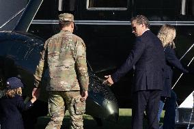 US President Joe Biden and members of his family depart Fort Lesley J. McNair, in Washington, DC, en route to Delaware