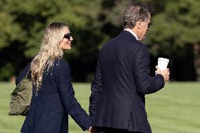 US President Joe Biden and members of his family depart Fort Lesley J. McNair, in Washington, DC, en route to Delaware