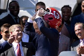 US President Joe Biden welcomes the Kansas City Chiefs to the White House to celebrate their championship season and victory in