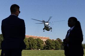 US President Joe Biden and members of his family depart Fort Lesley J. McNair, in Washington, DC, en route to Delaware