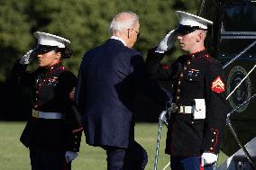 US President Joe Biden and members of his family depart Fort Lesley J. McNair, in Washington, DC, en route to Delaware