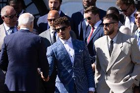 US President Joe Biden welcomes the Kansas City Chiefs to the White House to celebrate their championship season and victory in