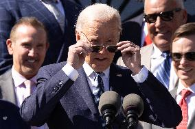 US President Joe Biden welcomes the Kansas City Chiefs to the White House to celebrate their championship season and victory in